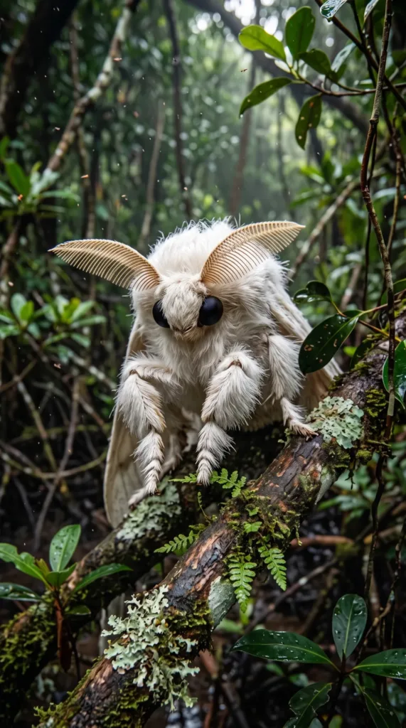 Venezuelan poodle moth vertical