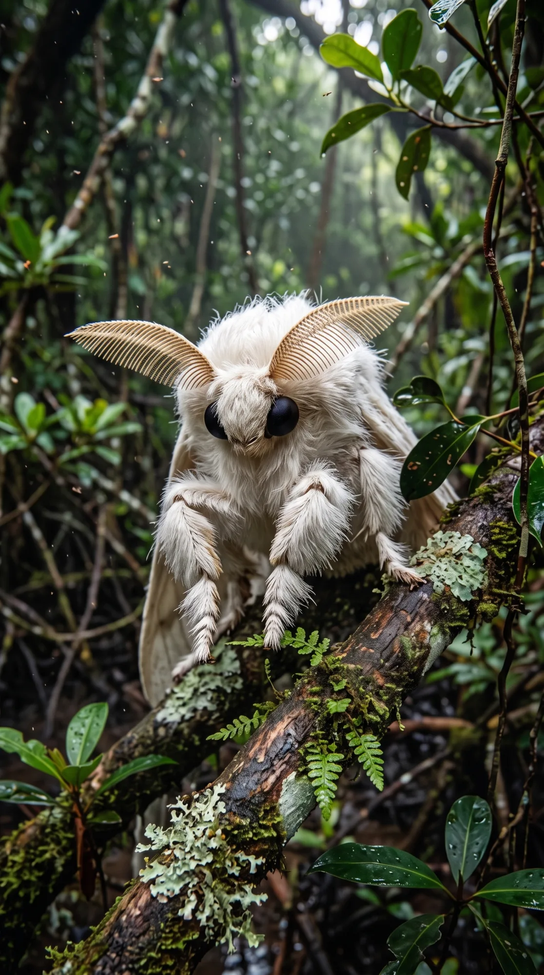 Venezuelan poodle moth vertical